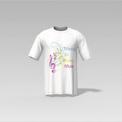Melody in Every Music – Colorful Musical Notes Black T-Shirt