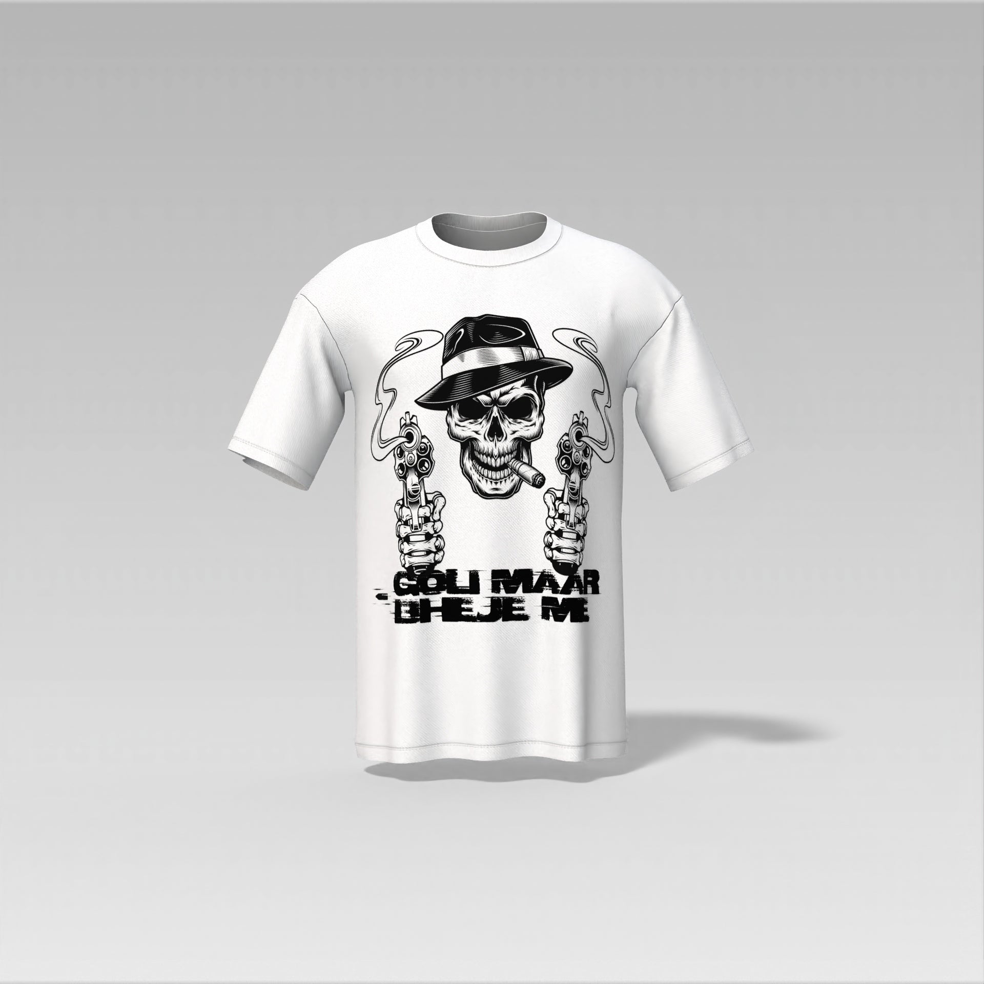 "Goli Maar Dekeje Me" Skull Graphic T-Shirt – Unisex