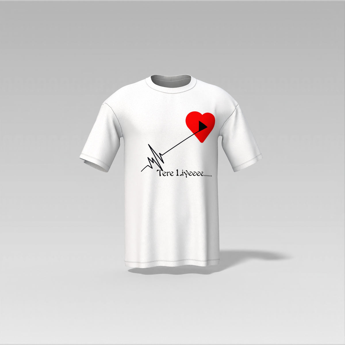 "My Heart is Beating Tere Liye" Heartbeat Graphic T-Shirt