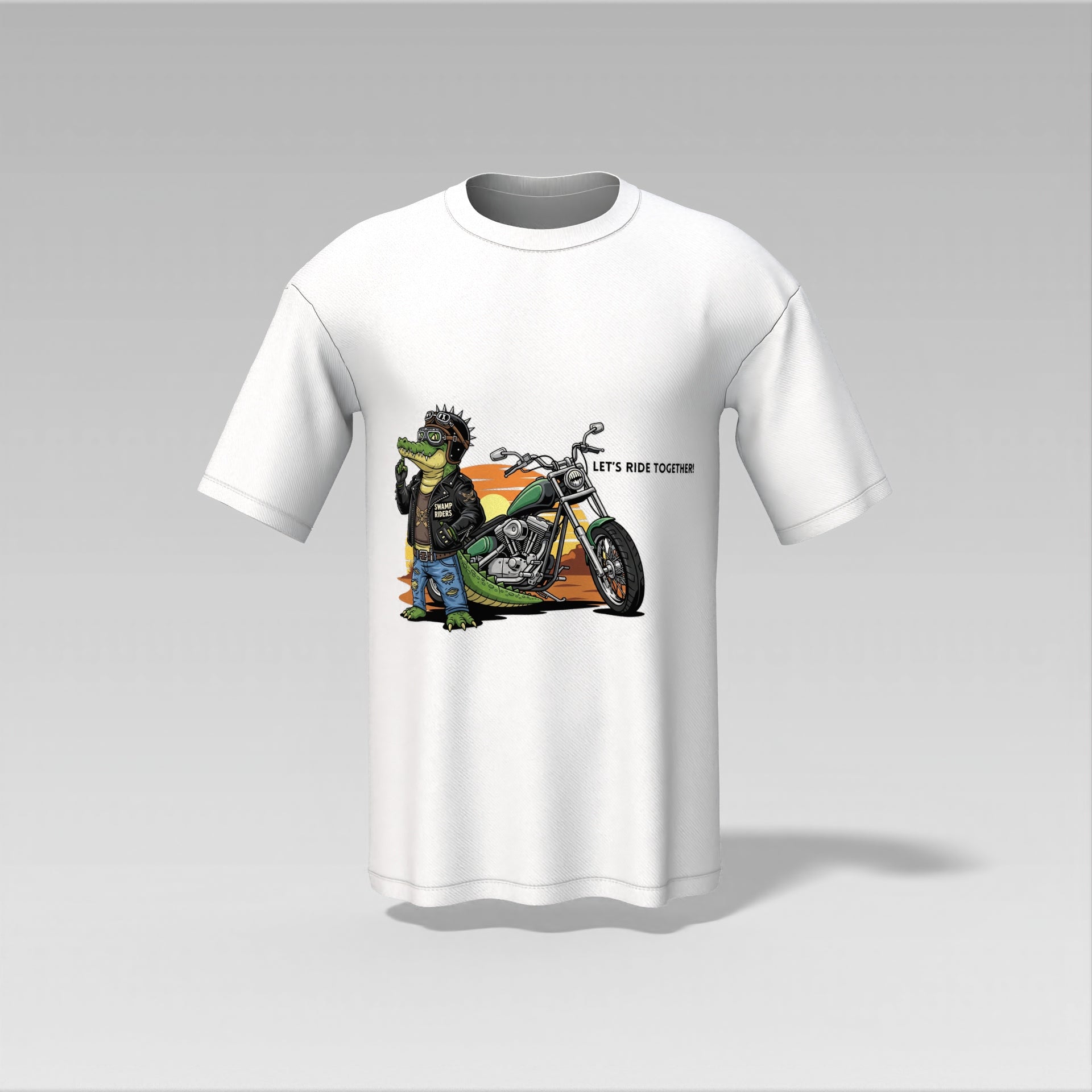 Let’s Ride Together – Biker Crocodile T-Shirt