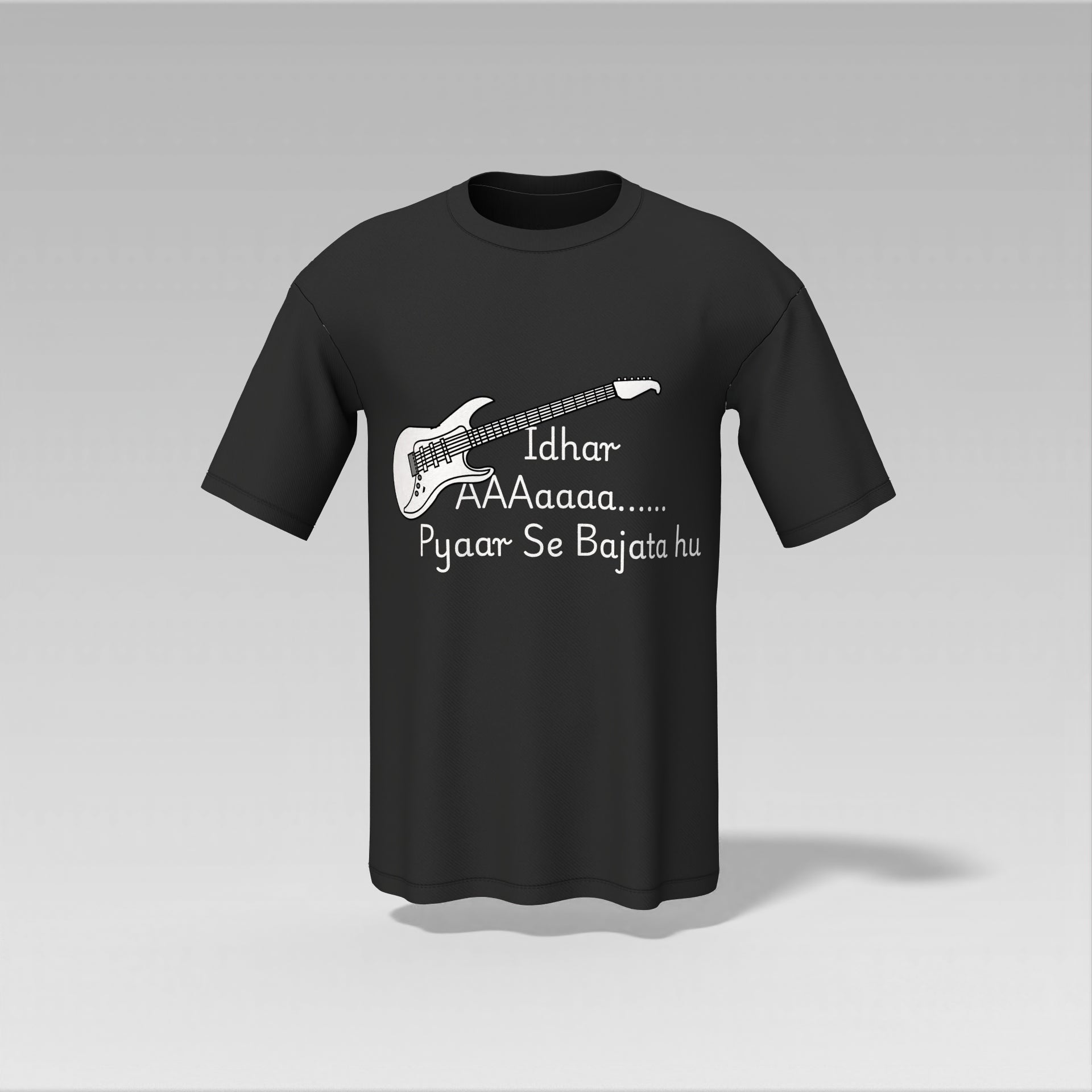 "Idhar Aaa Pyaar Se Bajata Hu" Funny Guitar Graphic T-Shirt – Unisex