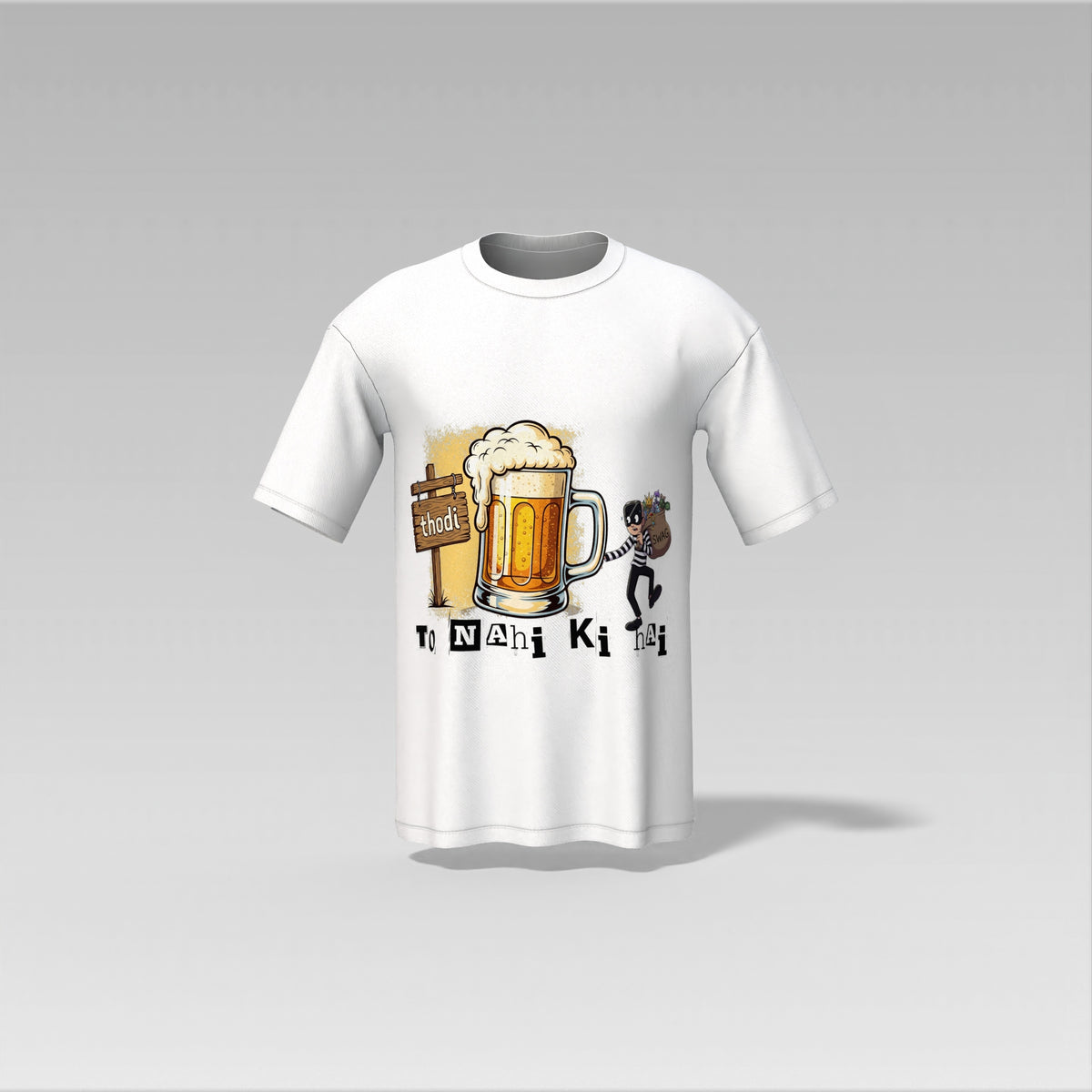 Thodi Si Jo Pili Hai – Quirky Beer Lover Graphic T-Shirt