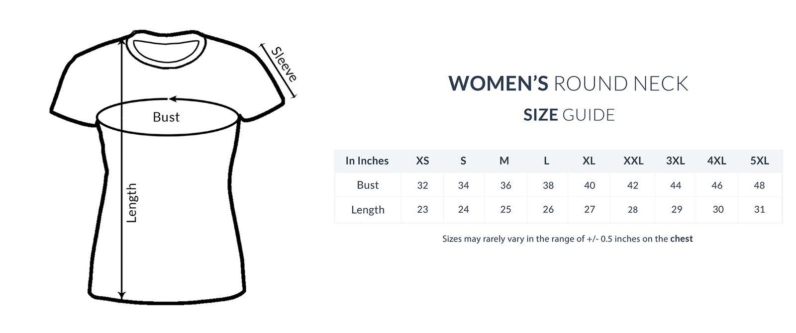 Women's_Half_Sleeve_Round_Neck_T-Shirt_printrove_size_guide Women's_Half_Sleeve_Round_Neck_T-Shirt_printrove_size_guide